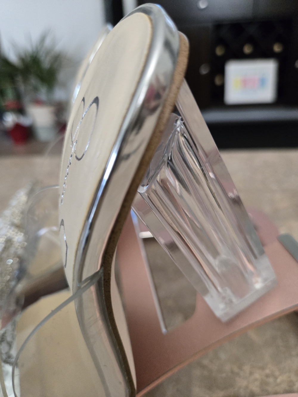 Jessica Simpson Saidah Pearl/ Rhinestone Bow Clear Dress Slide Sandals . Size 5 - Picture 5 of 10
